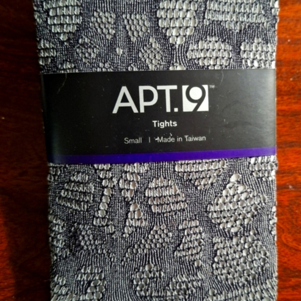 APT.9 Patterned Tights - Black and Gray